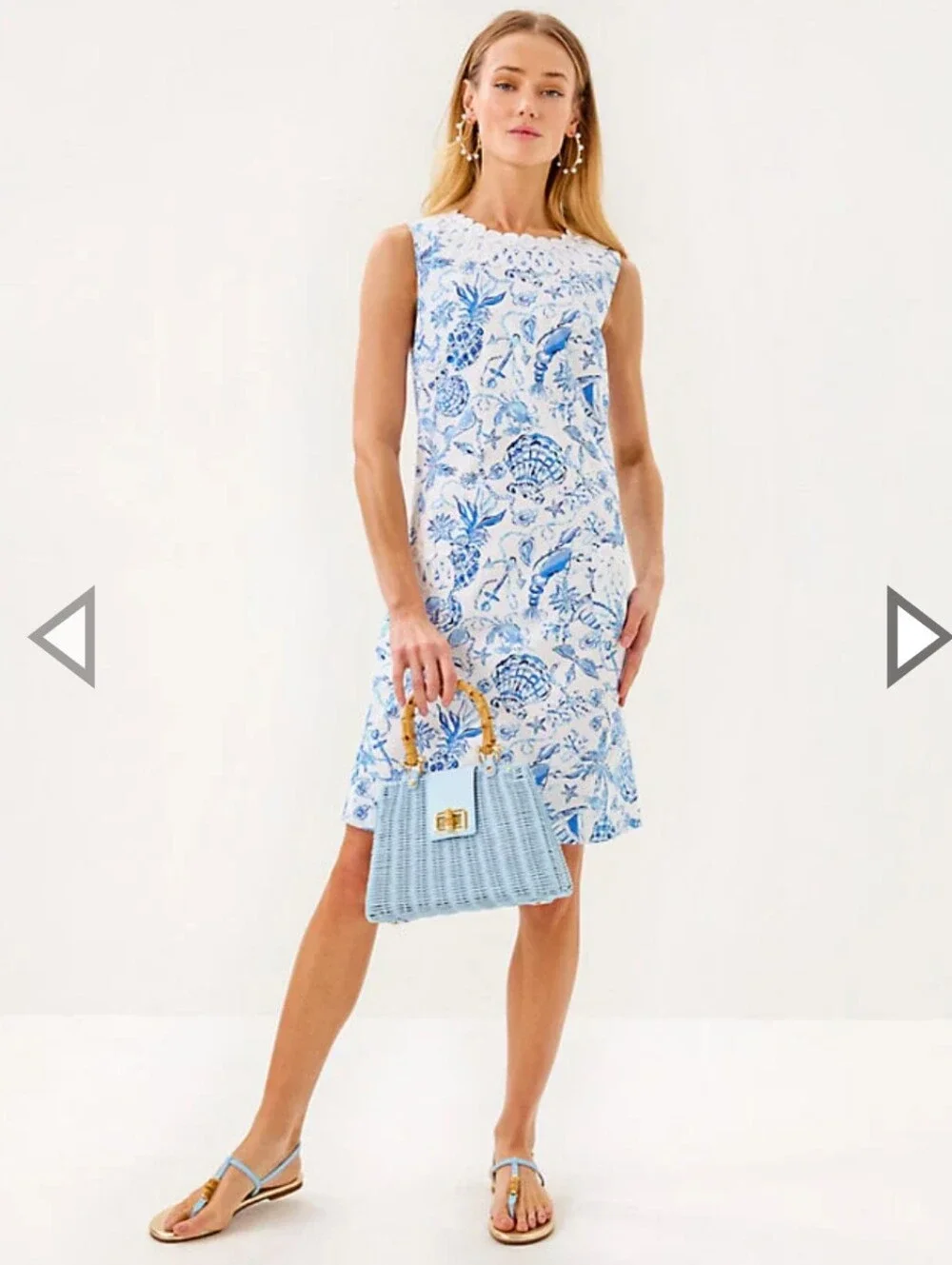 Lilly Pulitzer 'Anabelle' Dress, NEW! Size 16, Blue & White - Picture 8 of 14